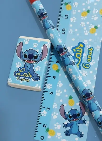 Kit Escolar Lapis +borracha + Regua Lembrancinha Infantil
