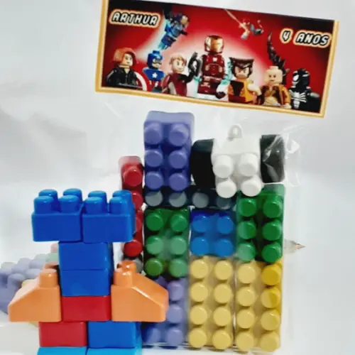 Kit Montar - Tipo Lego 15 Peças Tema Personalizado