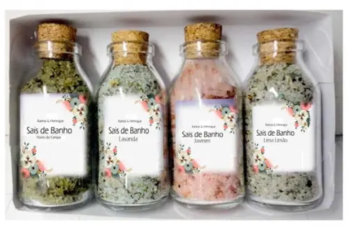 Kit Sais de Banho com 4 Fragrâncias Lembrancinhas