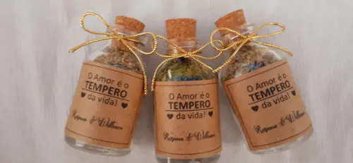 Lembrancinha Casamento - Tempero Garrafinhas 50ml