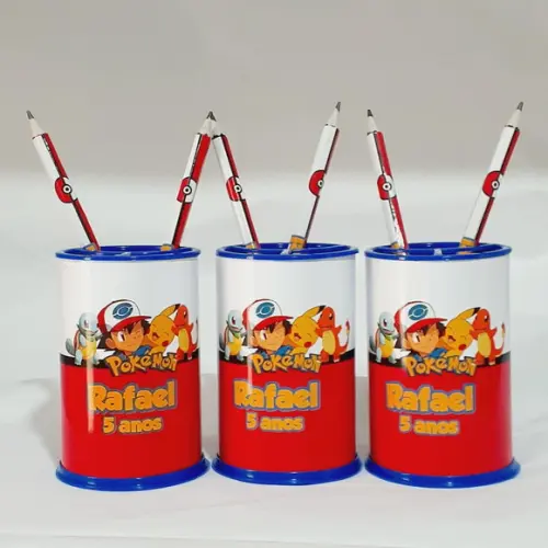 Porta Lápis + 1 Lapis Pokemon Personalizado