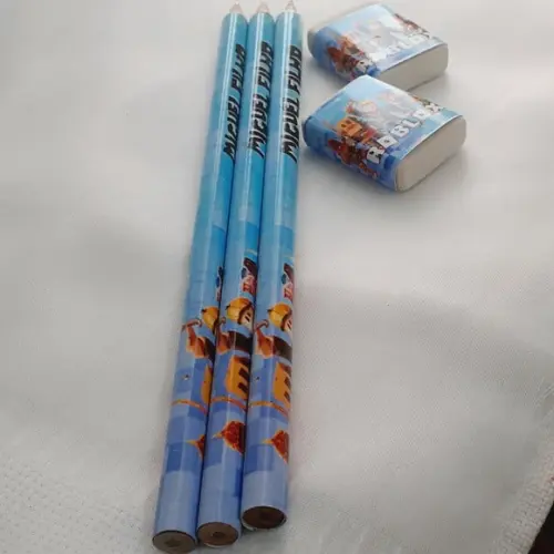 20 Kit Escolar com 3 Lapis + 2 Borrachas Roblox