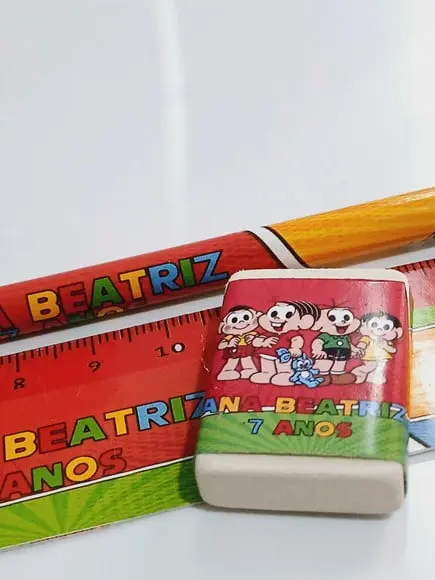 30 Kit Escolar 2 Lápis + 1 Borracha Personalizado
