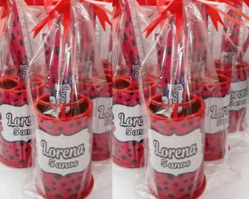 30 Kit Escolar Lapis +borracha + Regua (tema Pizza)