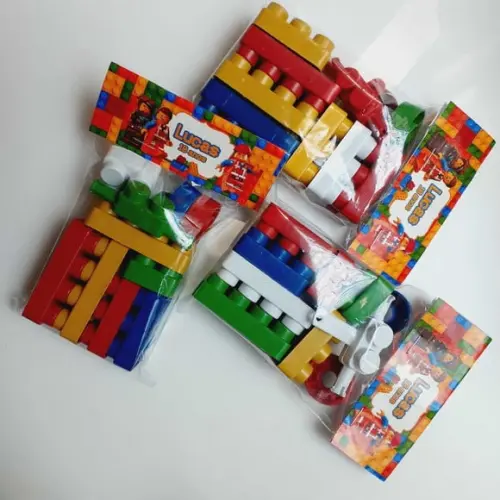 35 Kit Montar - Tipo Lego com Tema Personalizado 10 Peças