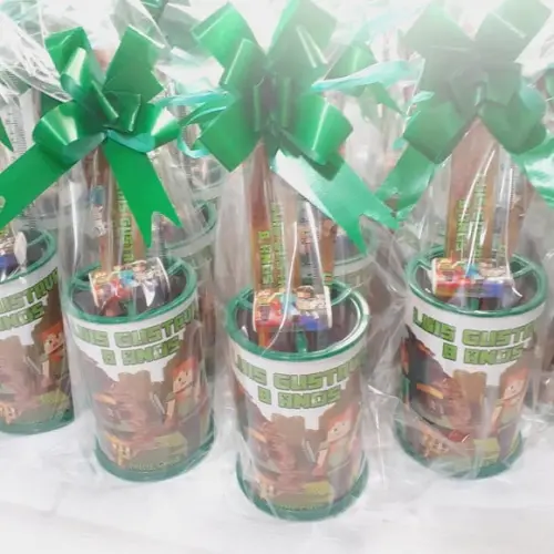 35 Porta Lápis + Kit Escolar Personalizado Festa Infantil