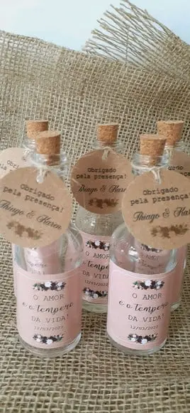40 Garrafinhas Decorada - Lembrancinha Casamento 50gr