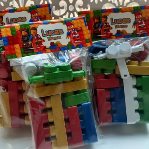 40 Kit Montar - Tipo Lego com Tema Personalizado 10 Peças