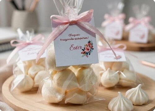 30 Mini Suspiros - Lembrancinhas Doces e Deliciosas