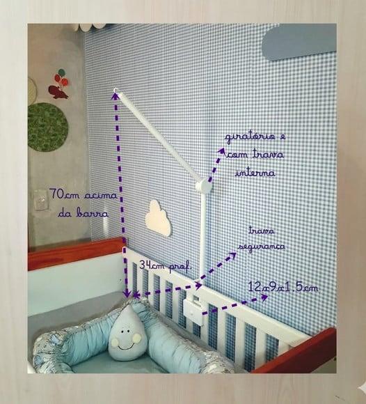 Suporte + x para Berço de Bebê