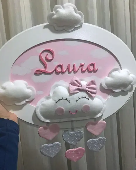 Enfeite de Porta de Maternidade Chuvinha de Amor