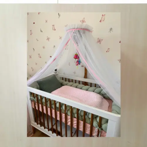 Mosquiteiro com Suporte para Berço de Grades Frufru
