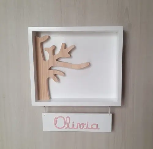 Nicho Porta Maternidade com Nome e Meia Árvore