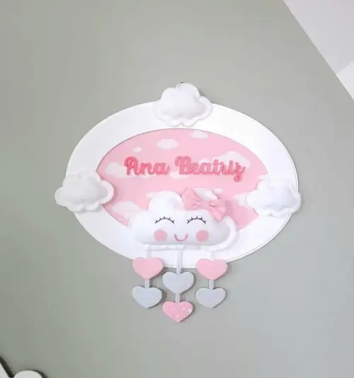 Enfeite de Porta de Maternidade Chuvinha de Amor