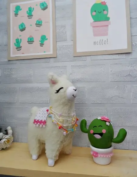 Lhama + Cacto Decoração