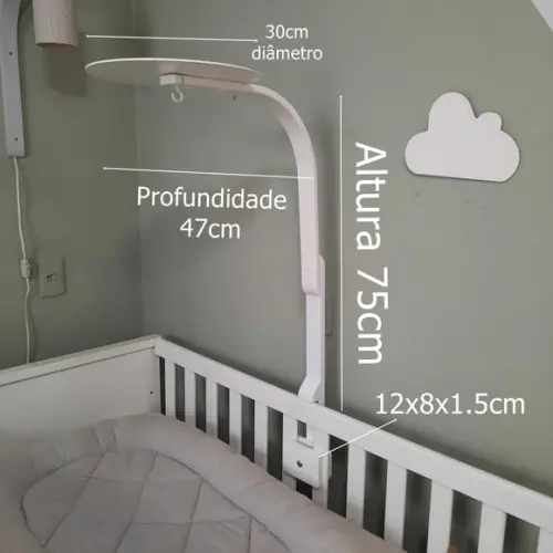 Mosquiteiro com Suporte para Berço com Grades