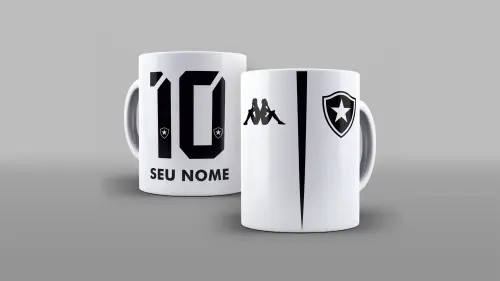 CANECA PERSONALIZADA PORCELANA CAMISA DE FUTEBOL BOTAFOGO
