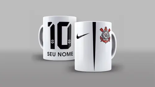 CANECA PERSONALIZADA PORCELANA CAMISA DE FUTEBOL CORINTHIANS
