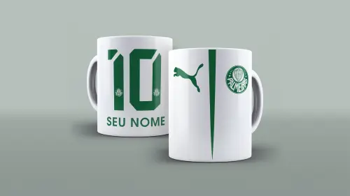 CANECA PERSONALIZADA PORCELANA CAMISA DE FUTEBOL  PALMEIRAS