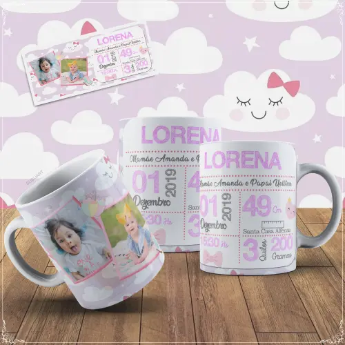 CANECA PORCELANA PERSONALIZADA NASCIMENTO