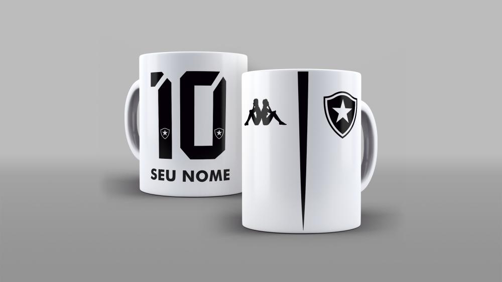 CANECA PERSONALIZADA PORCELANA CAMISA DE FUTEBOL BOTAFOGO