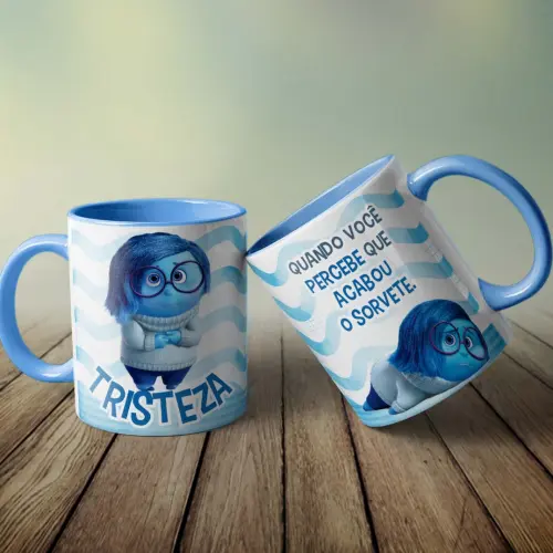Caneca de Porcelana Personalizada Divertidamente Tristeza