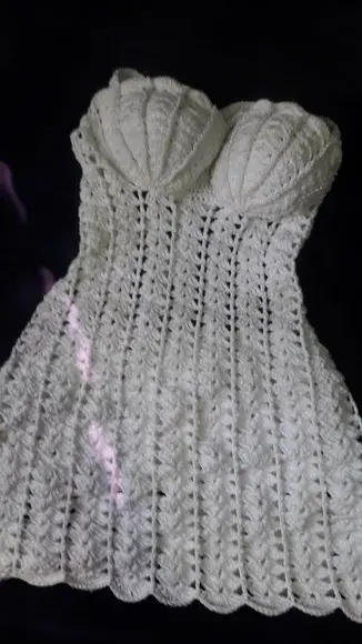 Vestido de Crochê Adulto Estilo Sereia