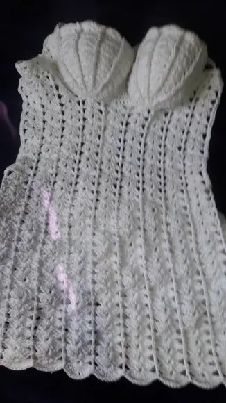 Vestido de Crochê Adulto Estilo Sereia