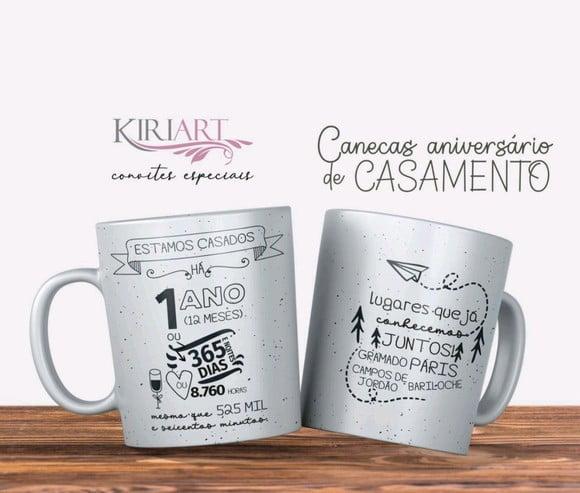 Caneca Bodas de Papel
