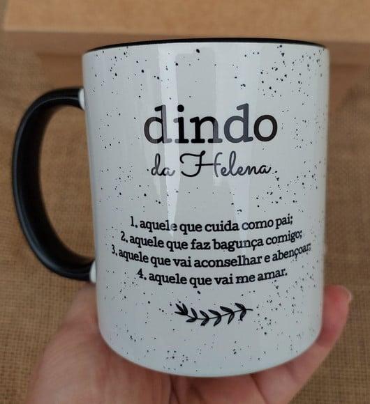 Caneca com Caixa Dindo com Alça e Interno Colorido