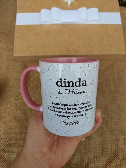 Caneca Dinda ou Dindo com Alça e Interno Colorido