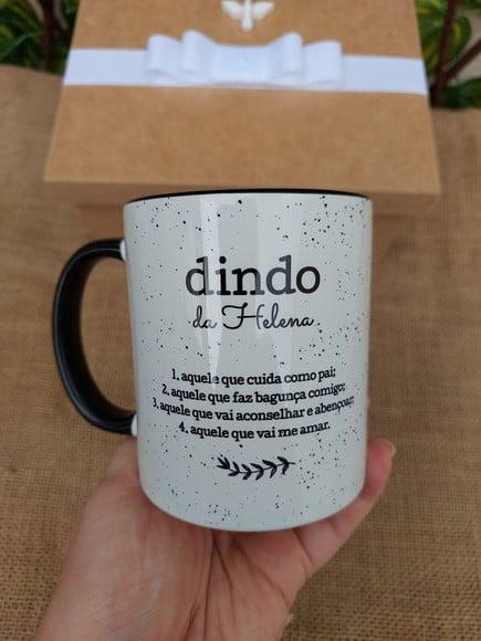 Caneca Dinda ou Dindo com Alça e Interno Colorido