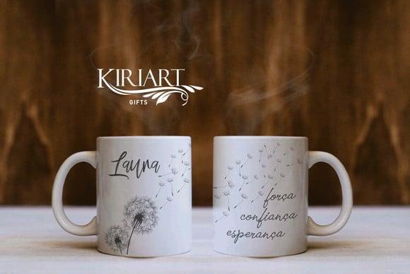 Caneca Flor Dente de Leão Personalizada