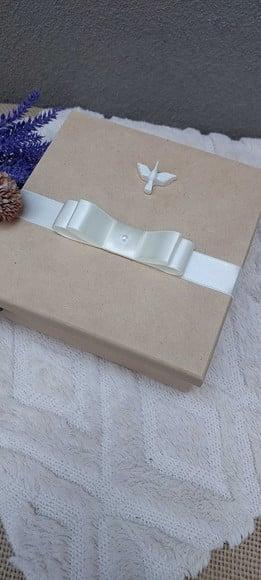 Convite Padrinho Batismo com Quadro Bordado e Chaveiro