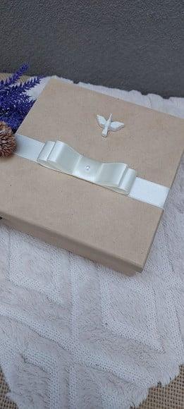 Convite Padrinho Batismo com Quadro Bordado e Mini Terço