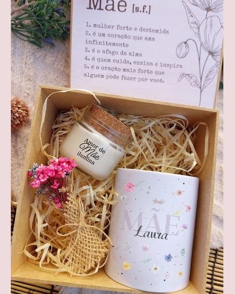 Kit Presente Dia das Mães com Caneca e Vela