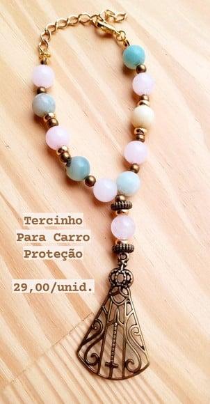 Terço para Carro em pedra natural