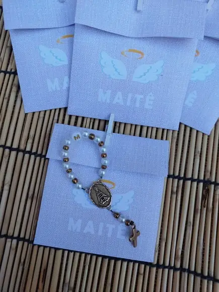 10 Mini Tercinhos Personalizados com Inicial para Nascimento