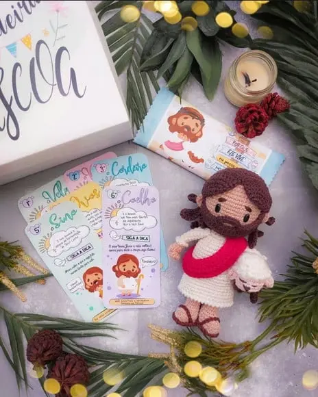 Caixa Jesus Páscoa Personalizada com Chocolate Cacau Show