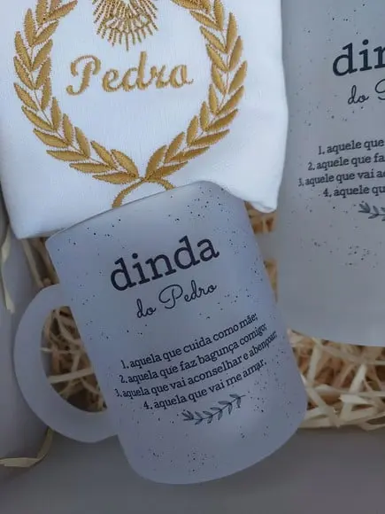 Caixa Padrinhos com Caneca de Vidro