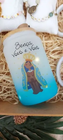 Caixa Padrinhos ou Avós com Luminária, Caneca e Terços