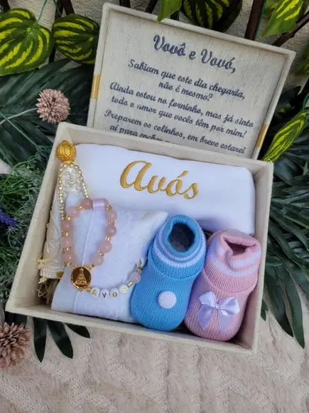 Caixa Presente Revelação Gravidez para Avós