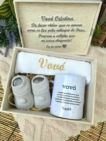 Caixa Presente Revelação Bebê para Avós