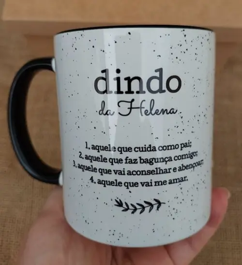 Caneca com Caixa Dindo com Alça e Interno Colorido