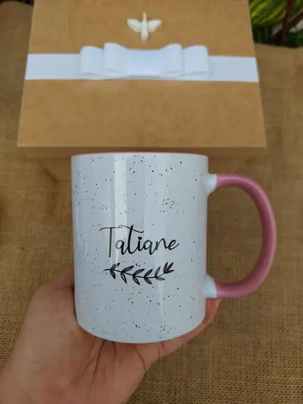 Caneca Dinda ou Dindo com Alça e Interno Colorido