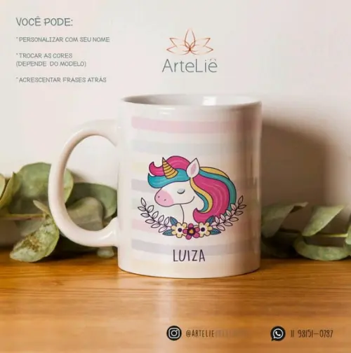 Caneca Unicórnio Personalizada