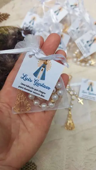 Chaveirinho Terço Personalizados para Nascimento