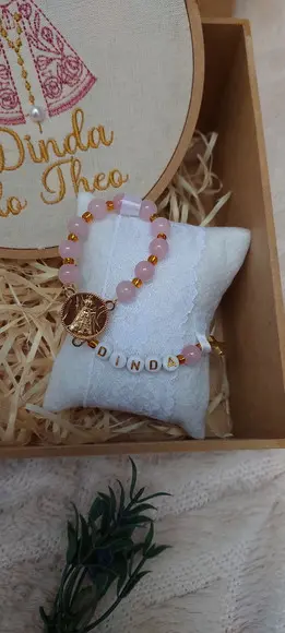 Convite Madrinha Batismo com Quadro Bordado e Tercinho