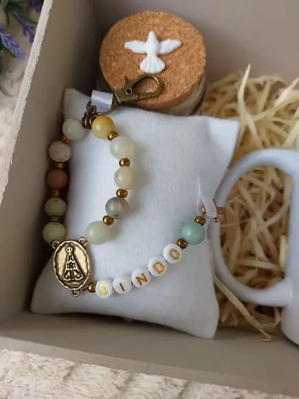 Convite ou Lembrança para Padrinho com Chaveiro Terço