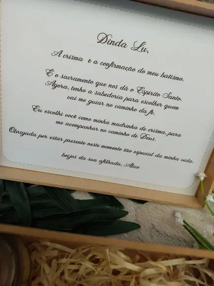 Convite ou Lembrança para Padrinho ou Madrinha de Crisma